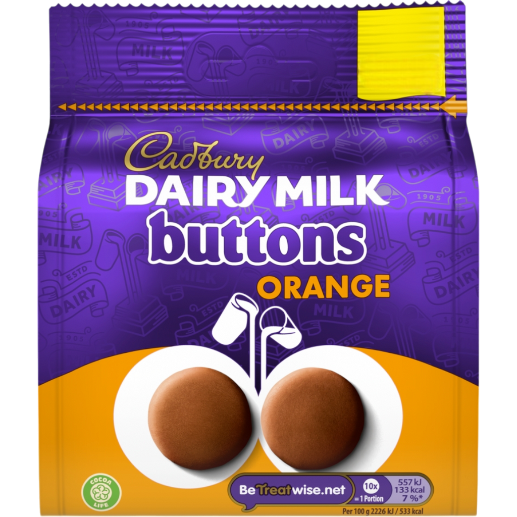 Cadbury Dairy Milk Orange Buttons Chocolate Bag - 2.99oz (85g)