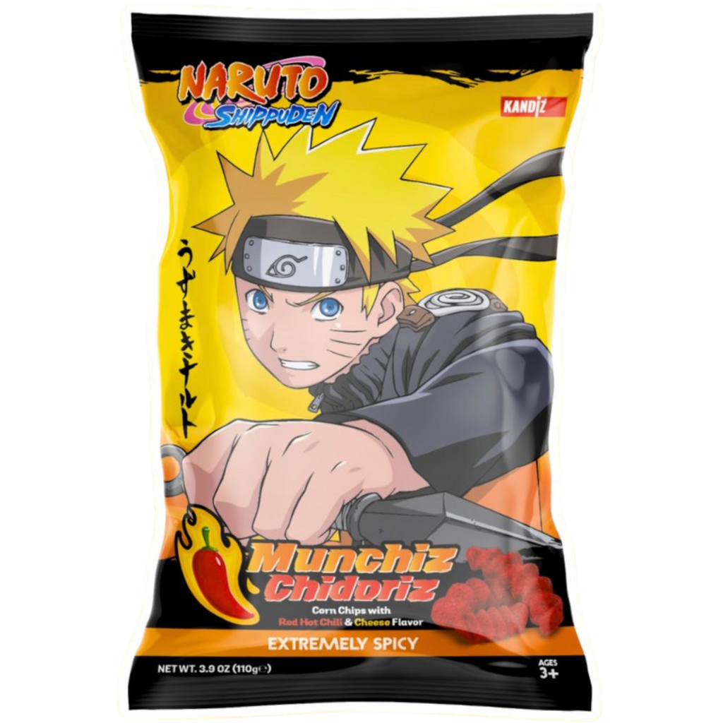 Naruto Munchiz Chidoriz Red Hot Chilli & Cheese Corn Twists - 3.9oz (110g)