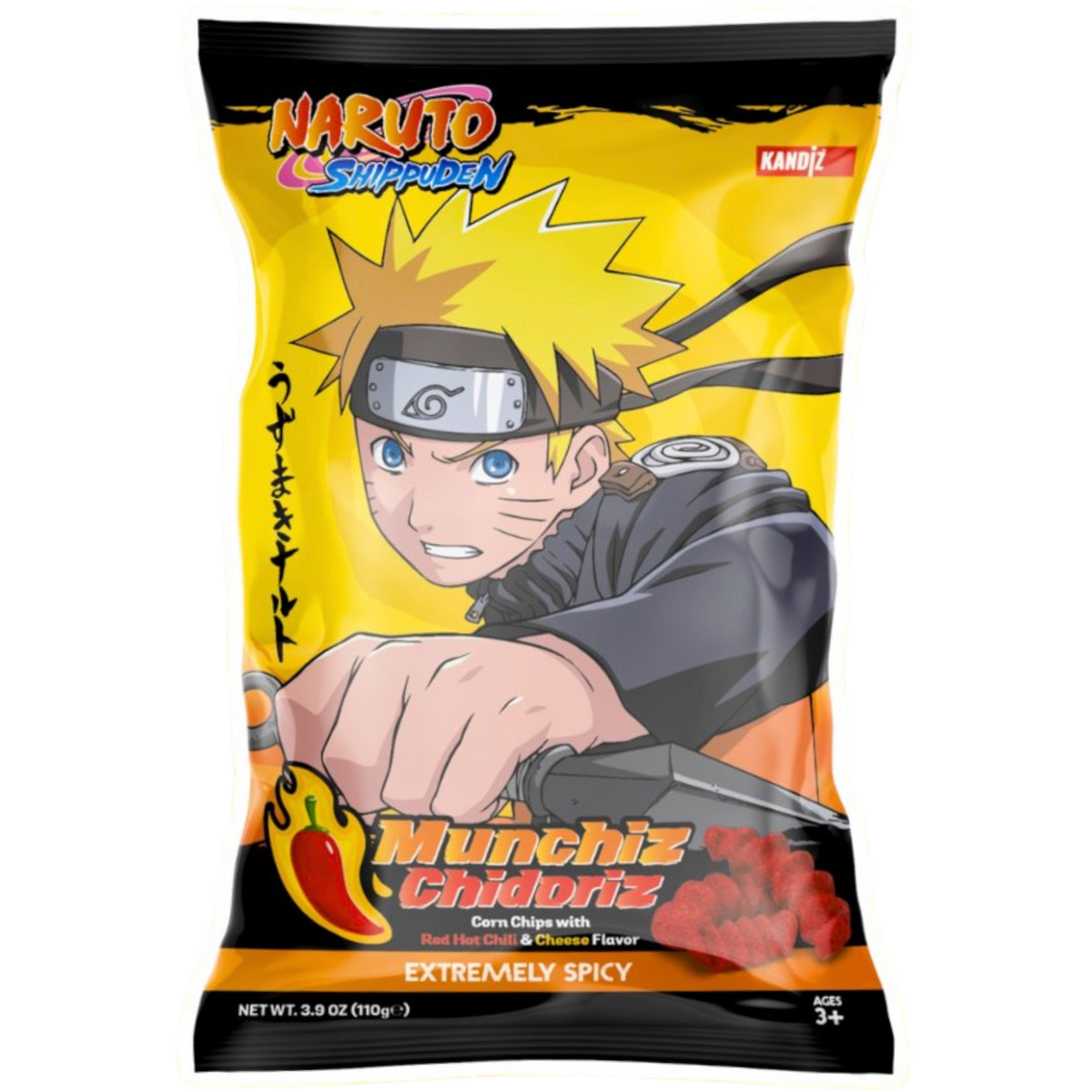 Naruto Munchiz Chidoriz Red Hot Chilli & Cheese Corn Twists - 3.9oz (1 ...