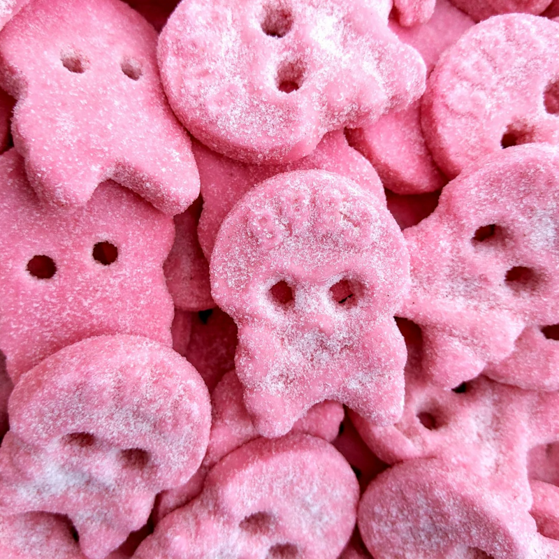 BUBS Sour Raspberry Foam Skulls