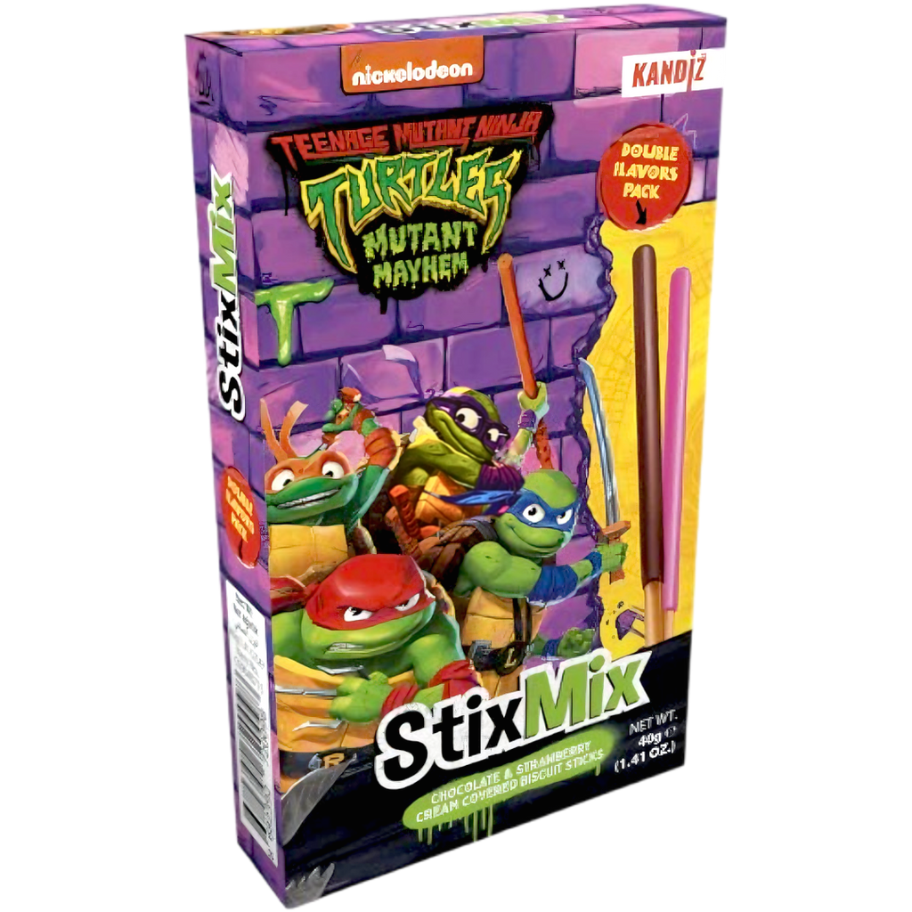 Teenage Mutant Ninja Turtles StixMix Milk Chocolate & Strawberry Biscuit Sticks - 1.41oz (40g)