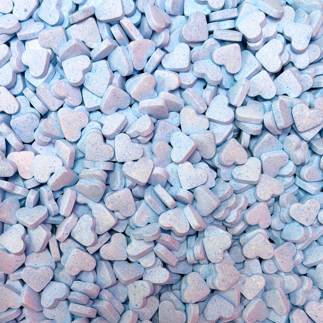 Blue Raspberry Chalk Hearts