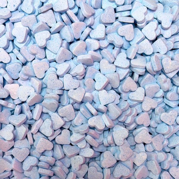 Blue Raspberry Chalk Hearts