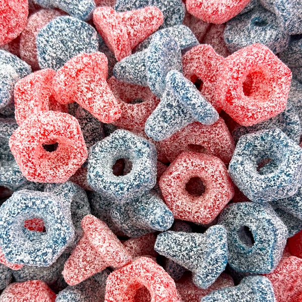Super Sour Blue Raspberry & Strawberry Nuts & Bolts