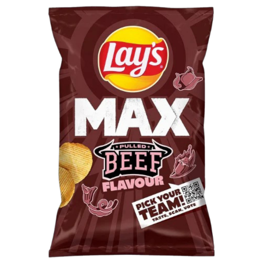 Lay's MAX Wavy Pulled Beef Flavoured Crisps (Germany) - 4.2oz (120g)