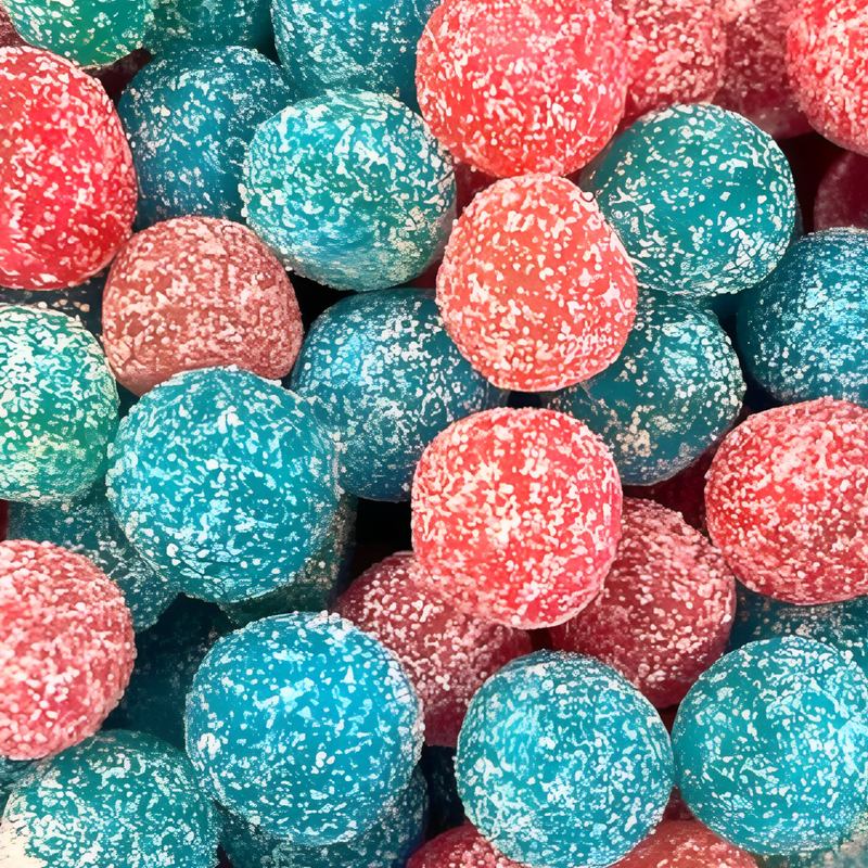 Sour Fizzy Gummy Bubblegum Balls