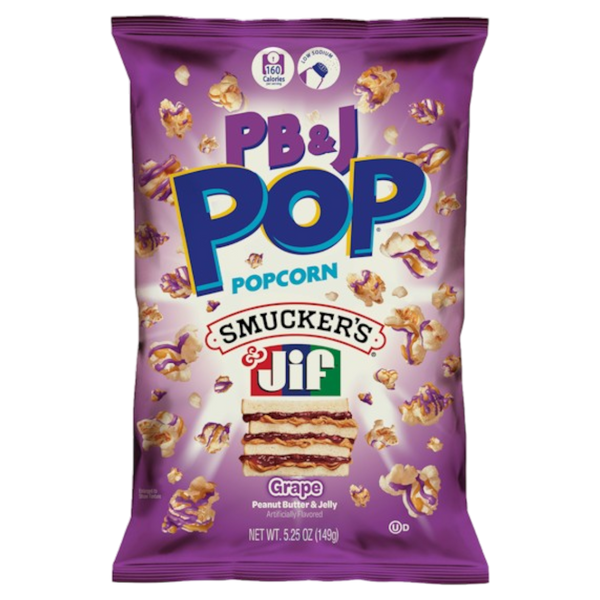 PB&J Pop Popcorn Smuckers Peanut Butter & Jif Grape - 5.2oz (149oz