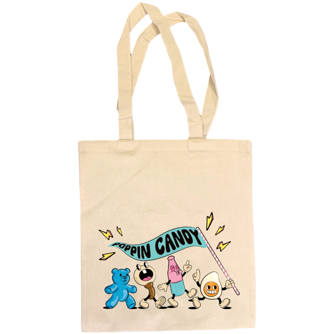 Poppin Candy Characters Tote Bag