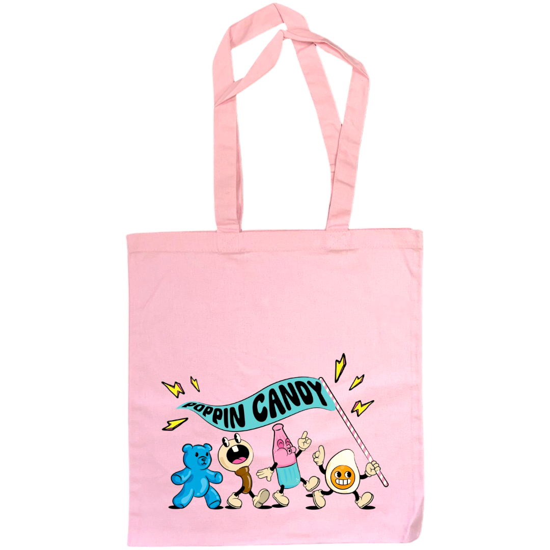 Poppin Candy Characters Tote Bag