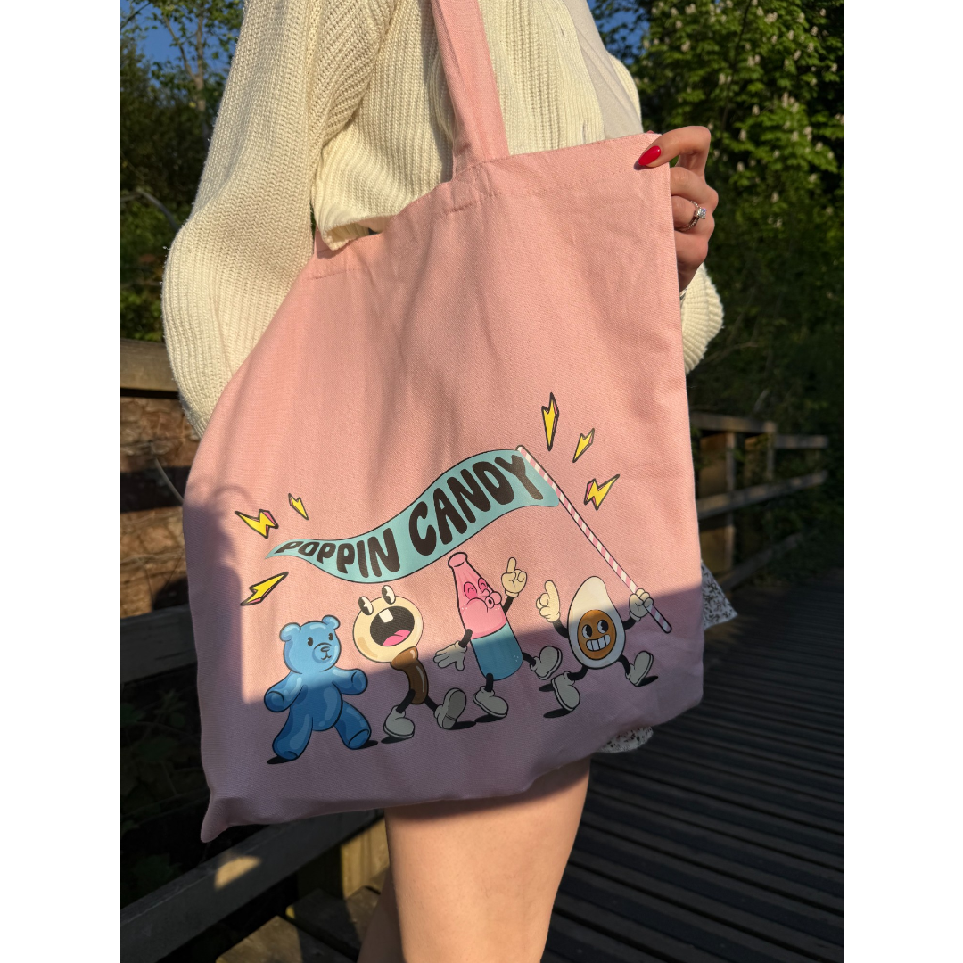 Poppin Candy Characters Tote Bag