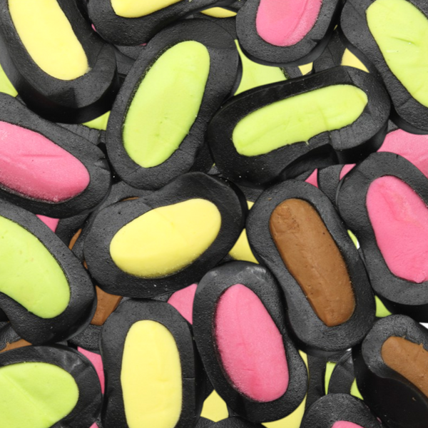 Banana, Apple, Strawberry & Chocolate Liquorice Giants