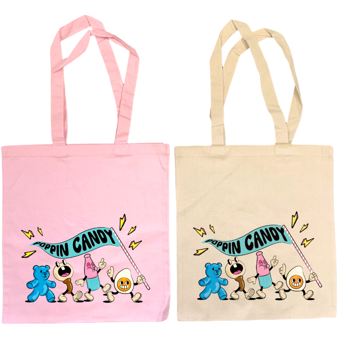 Poppin Candy Characters Tote Bag