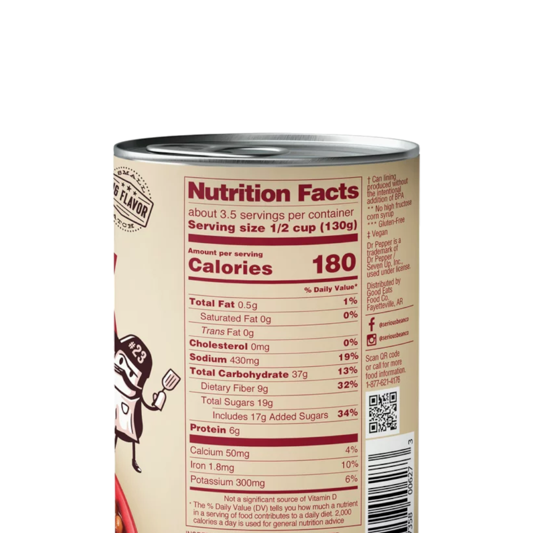 Serious Bean Co Dr Pepper Baked Beans 16oz (453g) Poppin Candy