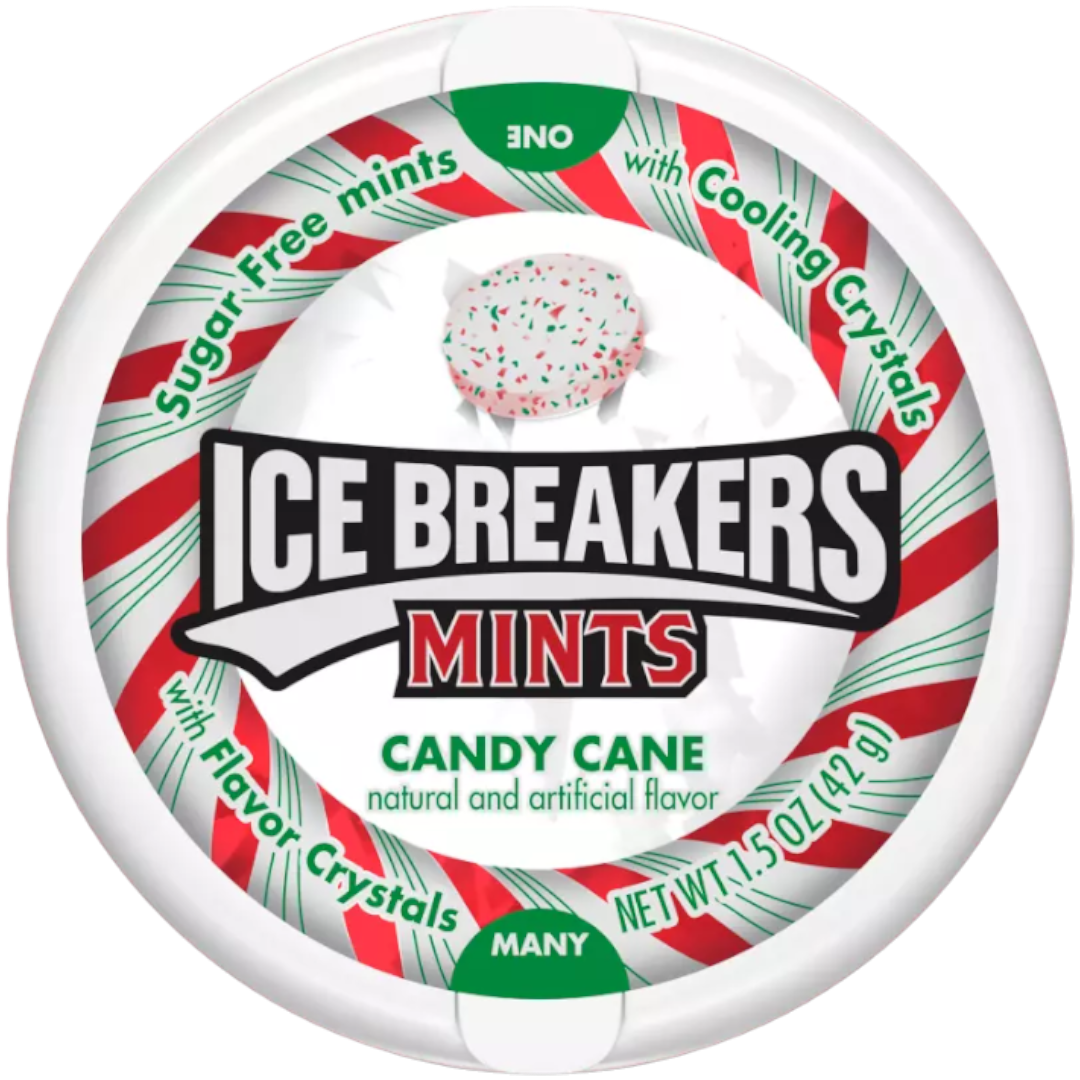 Ice Breakers Candy Cane Flavour Sugar Free Mints (Christmas Limited Edition) - 1.5oz (42g)