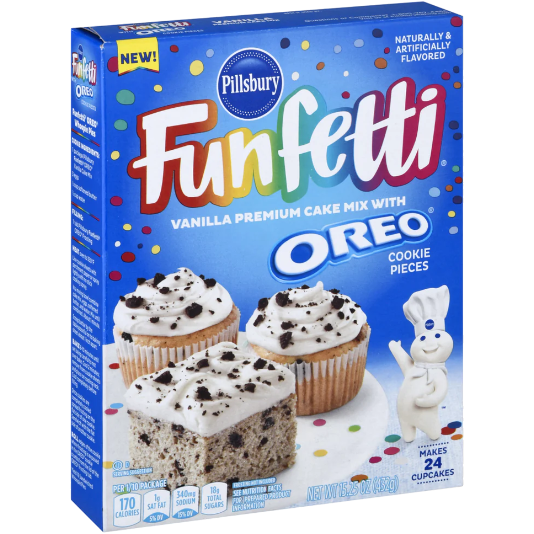 Pillsbury Funfetti Vanilla Cake Mix with OREO Cookie Pieces - 15.25oz (432g)