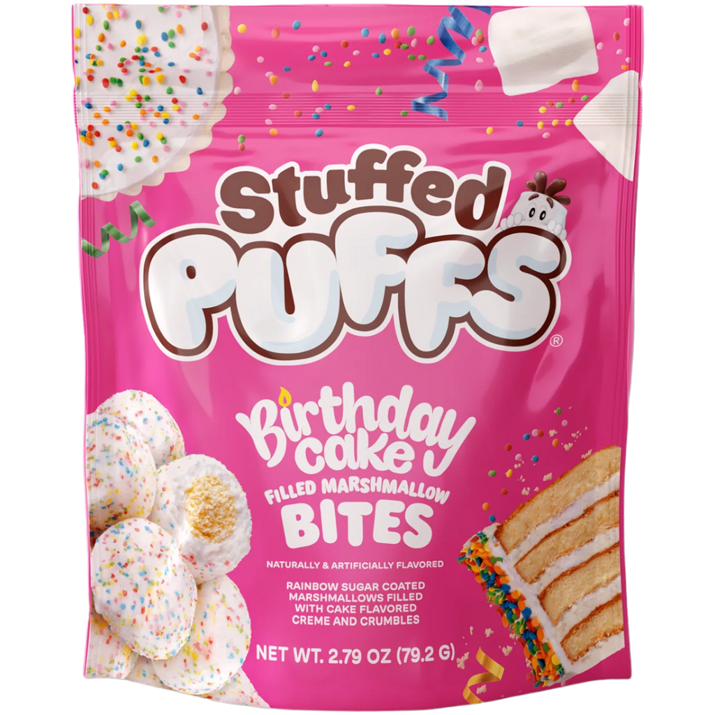 Stuffed Puffs Birthday Cake Filled Marshmallow Bites - 2.79oz (79.2g)