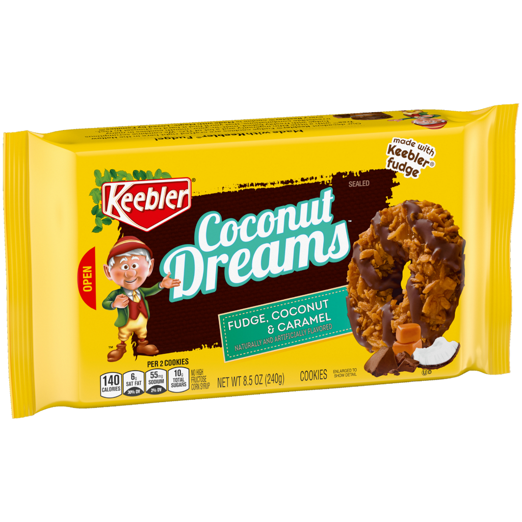 Keebler Coconut Dreams Fudge, Coconut & Caramel Cookies Family Size - 8.5oz (240g)