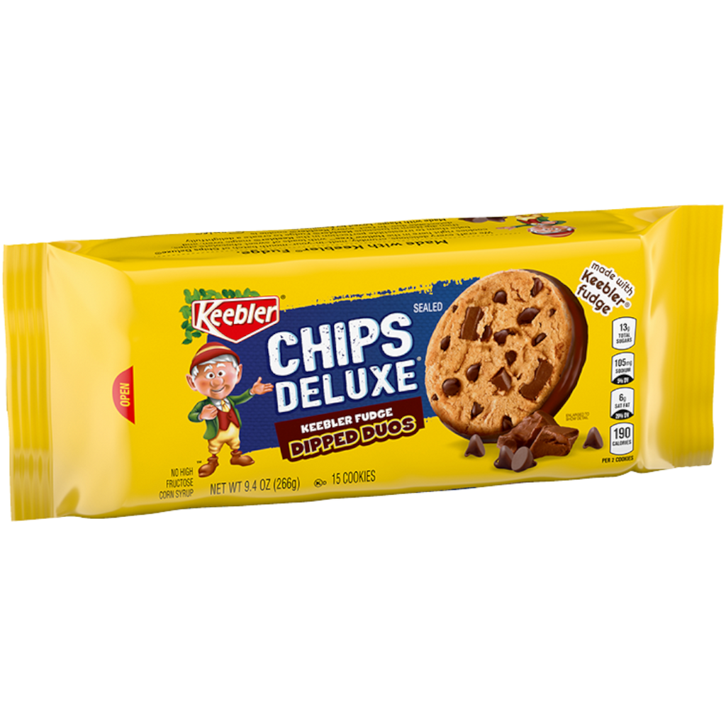 Keebler Chips Deluxe Dipped Duos Chocolate Fudge Cookies Family Size - 9.4oz (266g)