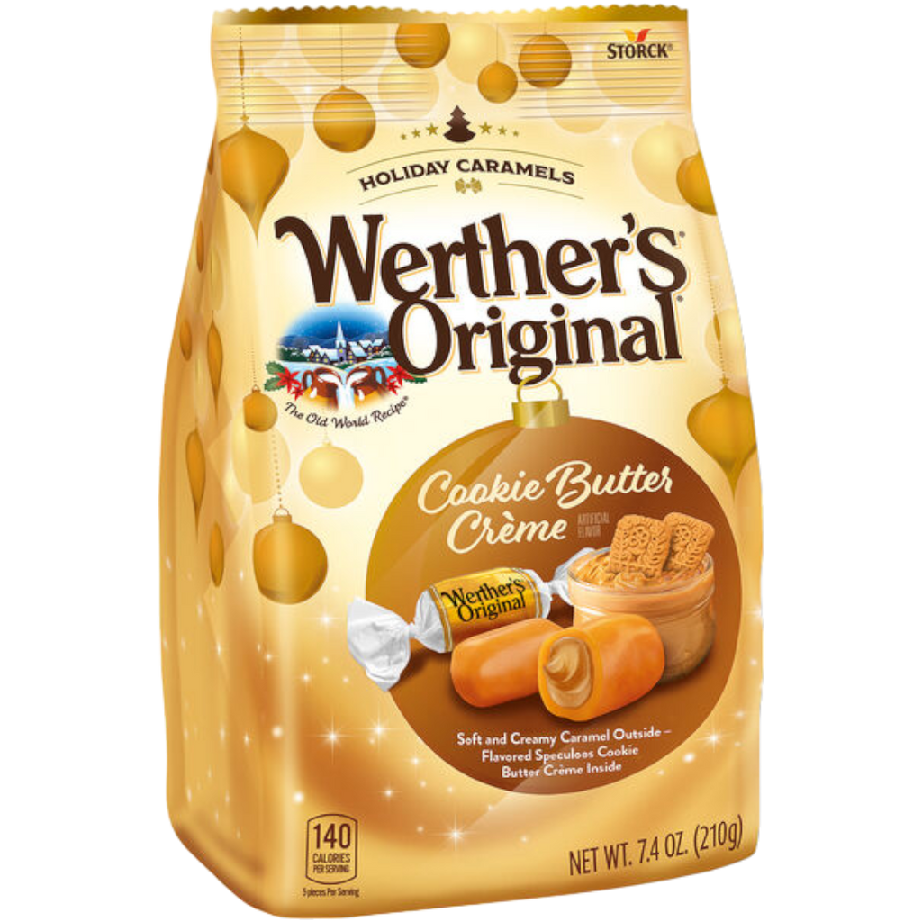 Werther's Original Holiday Soft Caramels Cookie Butter Crème Flavour Share Bag (Christmas Limited Edition) - 7.4oz (210g)