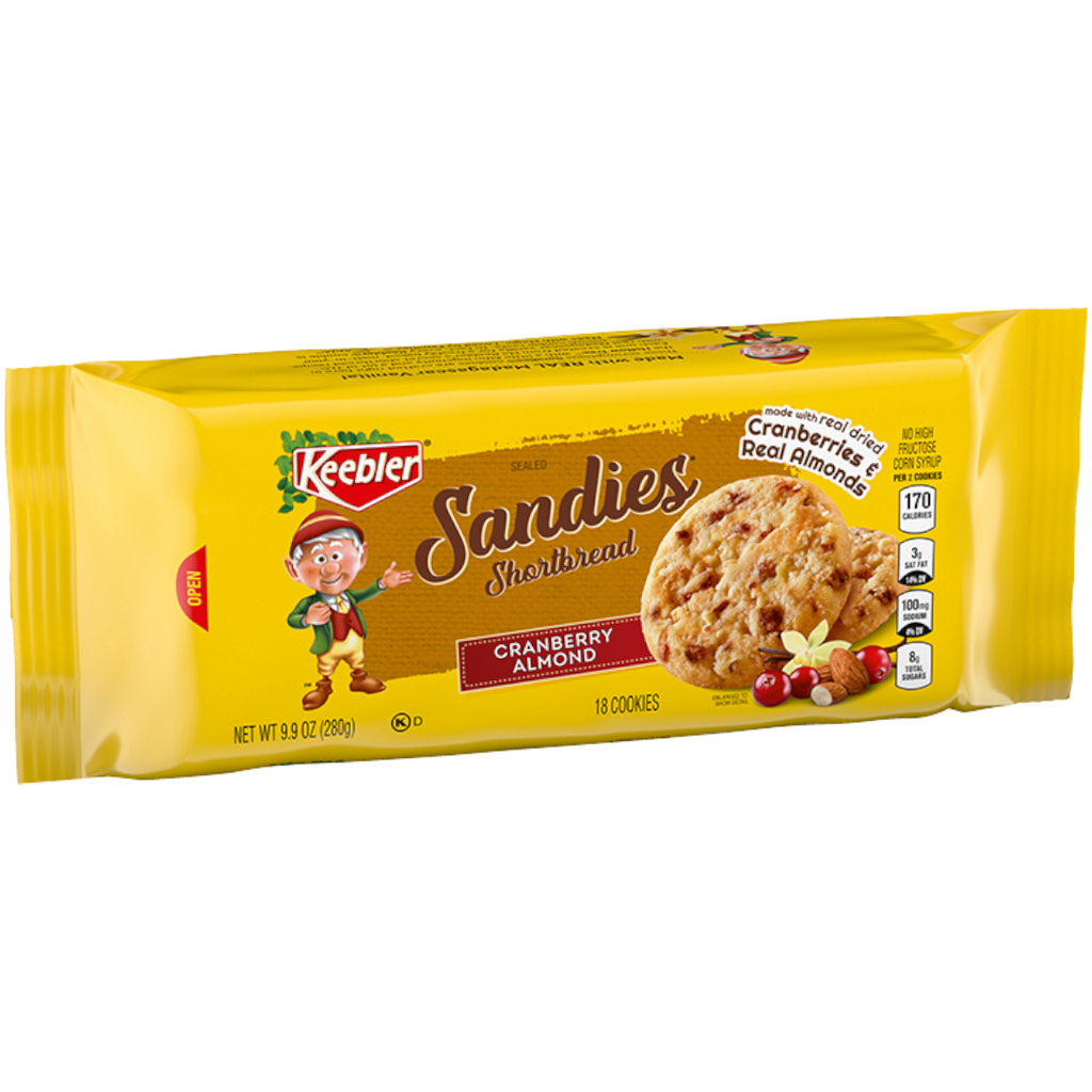 Keebler Sandies Cranberry Almond Shortbread Family Size - 9.9oz (280g)