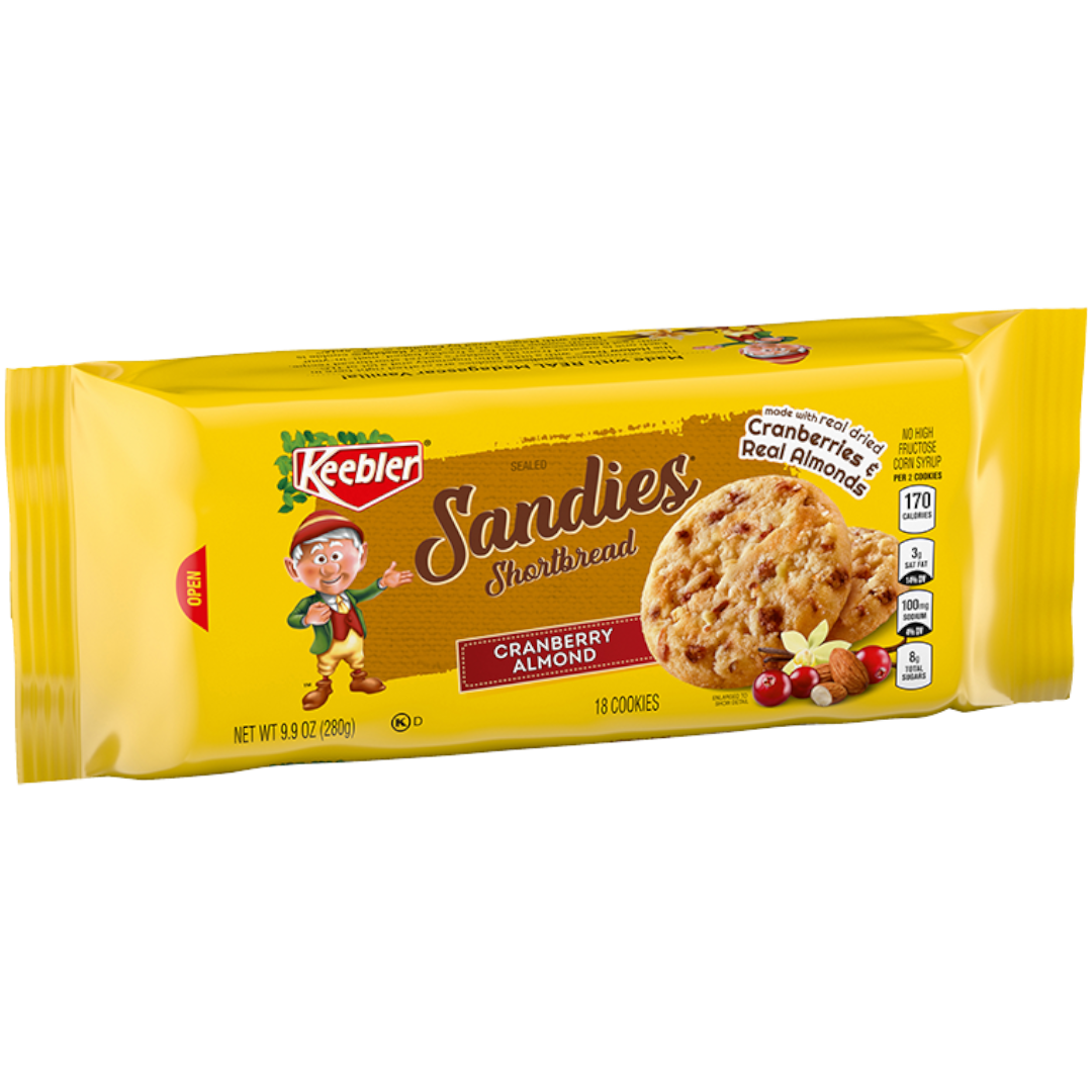 Keebler Sandies Cranberry Almond Shortbread Family Size - 9.9oz (280g ...