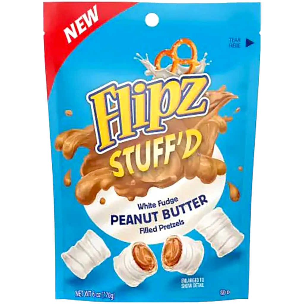 Flipz STUFF'D White Fudge Peanut Butter Filled Pretzels - 6oz (170g)