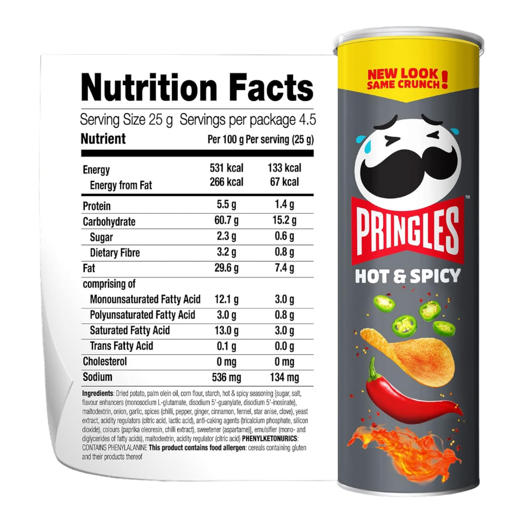 Pringles Hot & Spicy (Malaysia) - 3.6oz (102g) BB 05/04/24