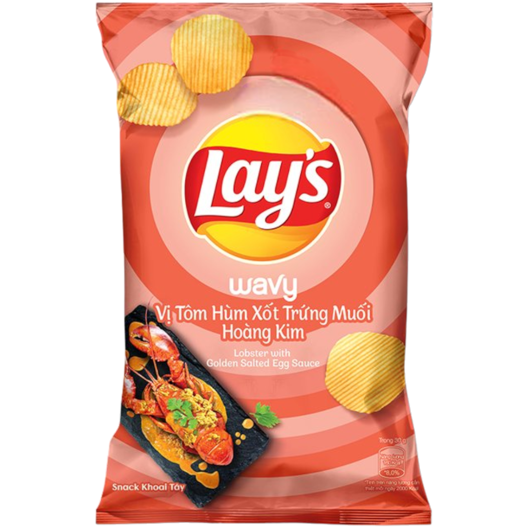 Lay's Wavy Lobster With Golden Salted Egg Sauce Crisps (Vietnam) - 2oz (56g)