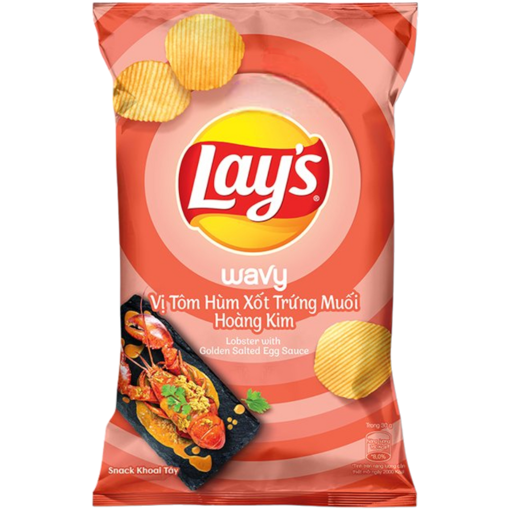 Lay's Wavy Lobster With Golden Salted Egg Sauce Crisps (Vietnam) - 2oz (56g)