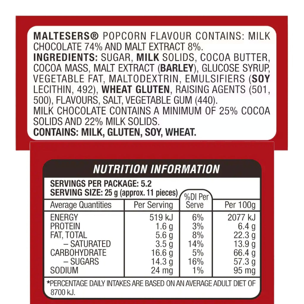 Maltesers Popcorn Flavour (Australia) - 4.6oz (130g)