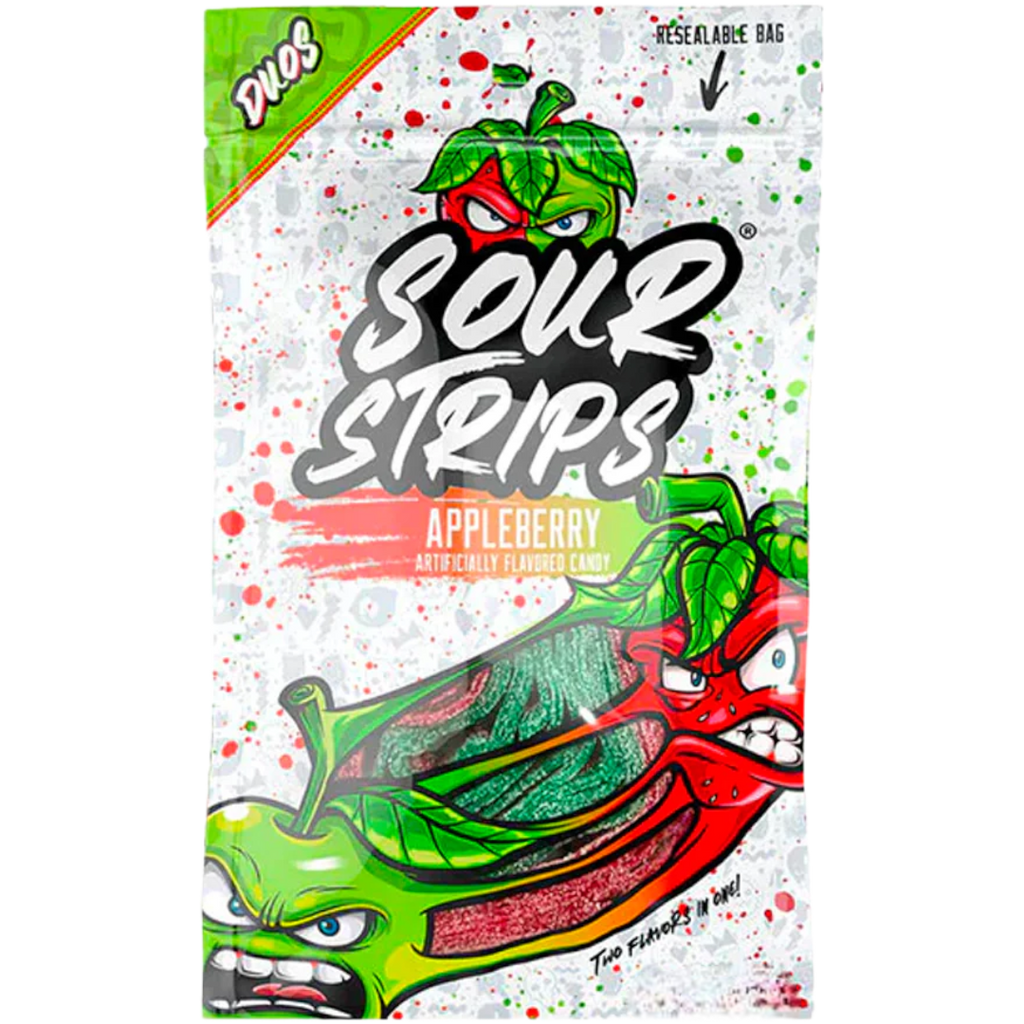 Sour Strips Duos Appleberry Peg Bag - 3.4oz (96g)