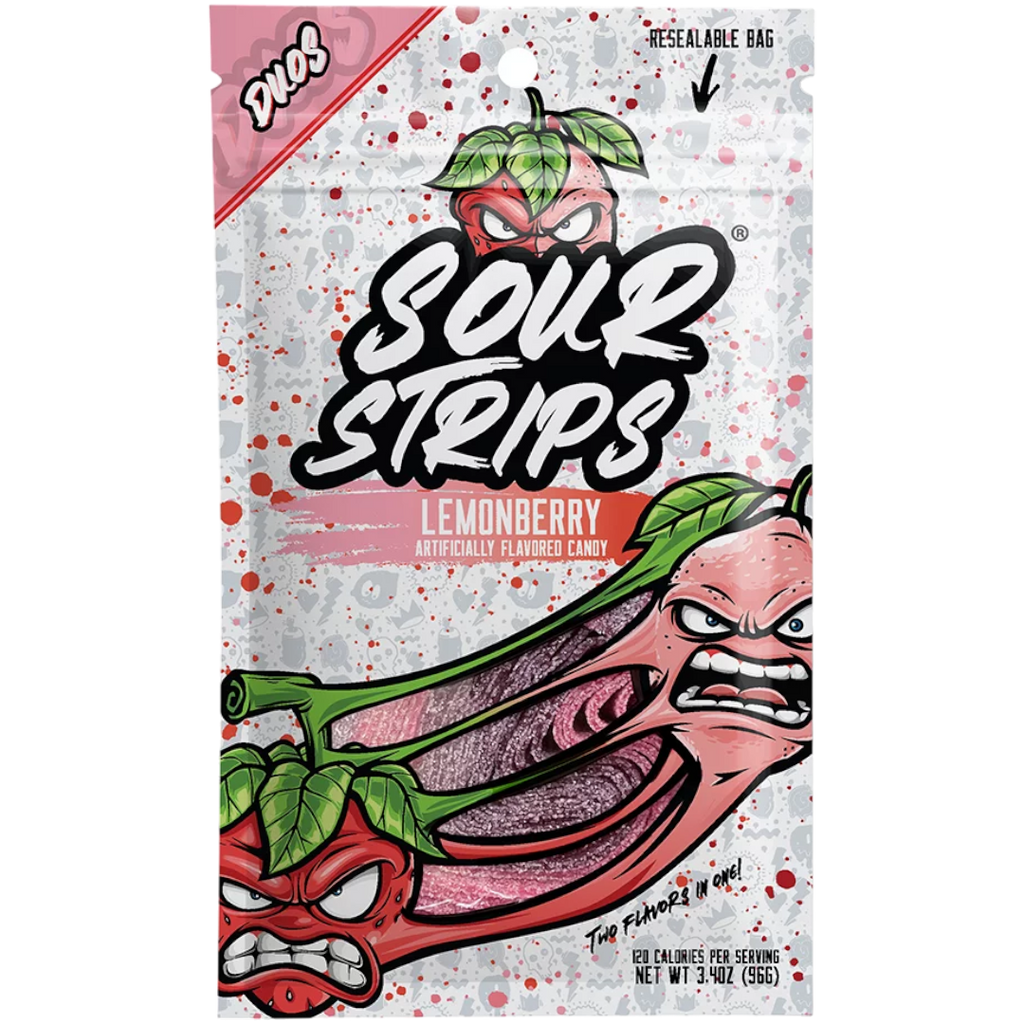 Sour Strips Duos Lemonberry Peg Bag - 3.4oz (96g)