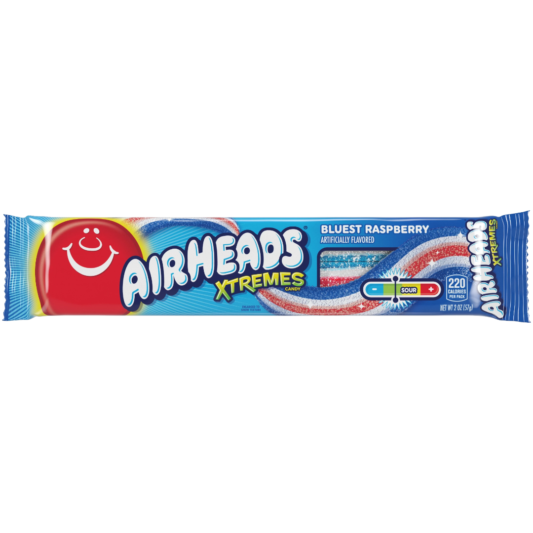 Airheads Xtremes Sour Bluest Raspberry Sour Belts - 2oz (57g)