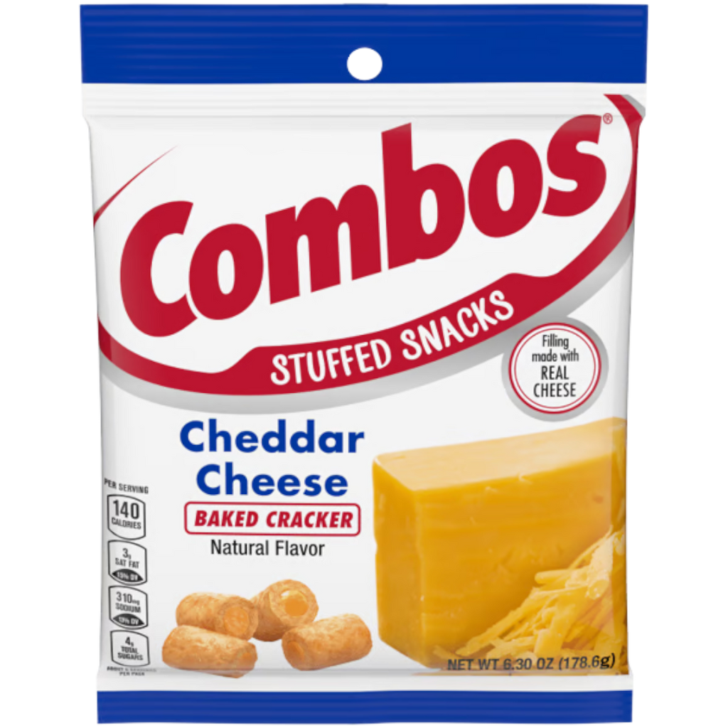 Combos Cheddar Cheese Stuffed Baked Cracker Bites - 6.3oz (178.6g)