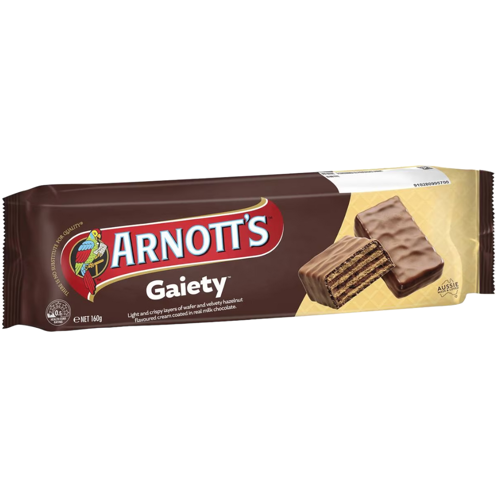 Arnott's Gaiety Chocolate Wafer Biscuits (Australia) - 5.6oz (160g)