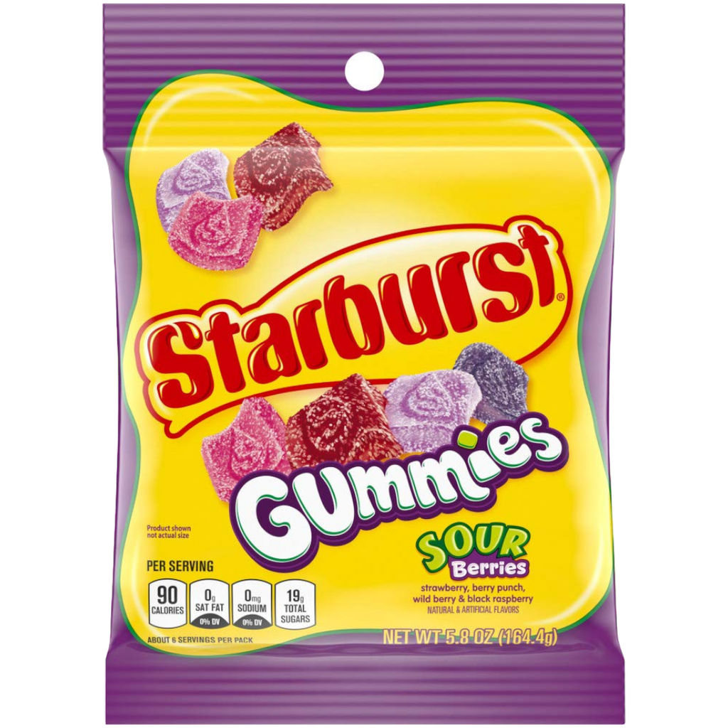 Starburst Gummies Sour Berries Peg Bag - 5.8oz (164.4g)