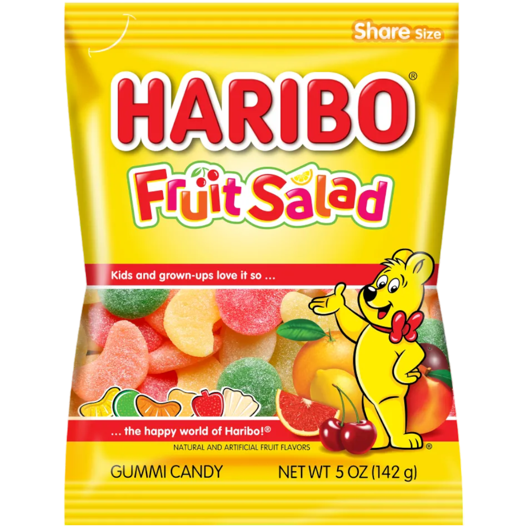 Haribo Fruit Salad Peg Bag 5oz (142g) Poppin Candy