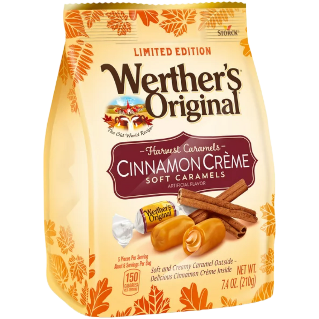 Werther's Original Harvest Soft Caramels Cinnamon Crème Flavour Share Bag (Fall Limited Edition) - 7.4oz (210g)
