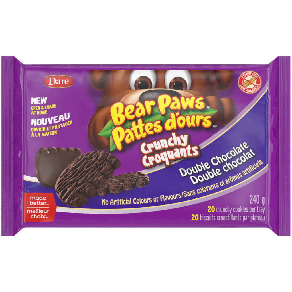 Bear Paws Crunchy Double Chocolate Flavour Cookies (Canada) - 8.47oz (240g)