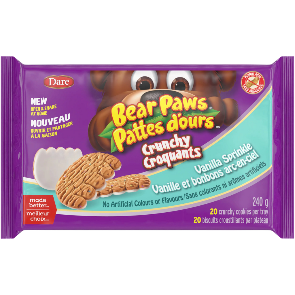 Bear Paws Crunchy Vanilla Sprinkle Flavour Cookies (Canada) - 8.47oz (240g)