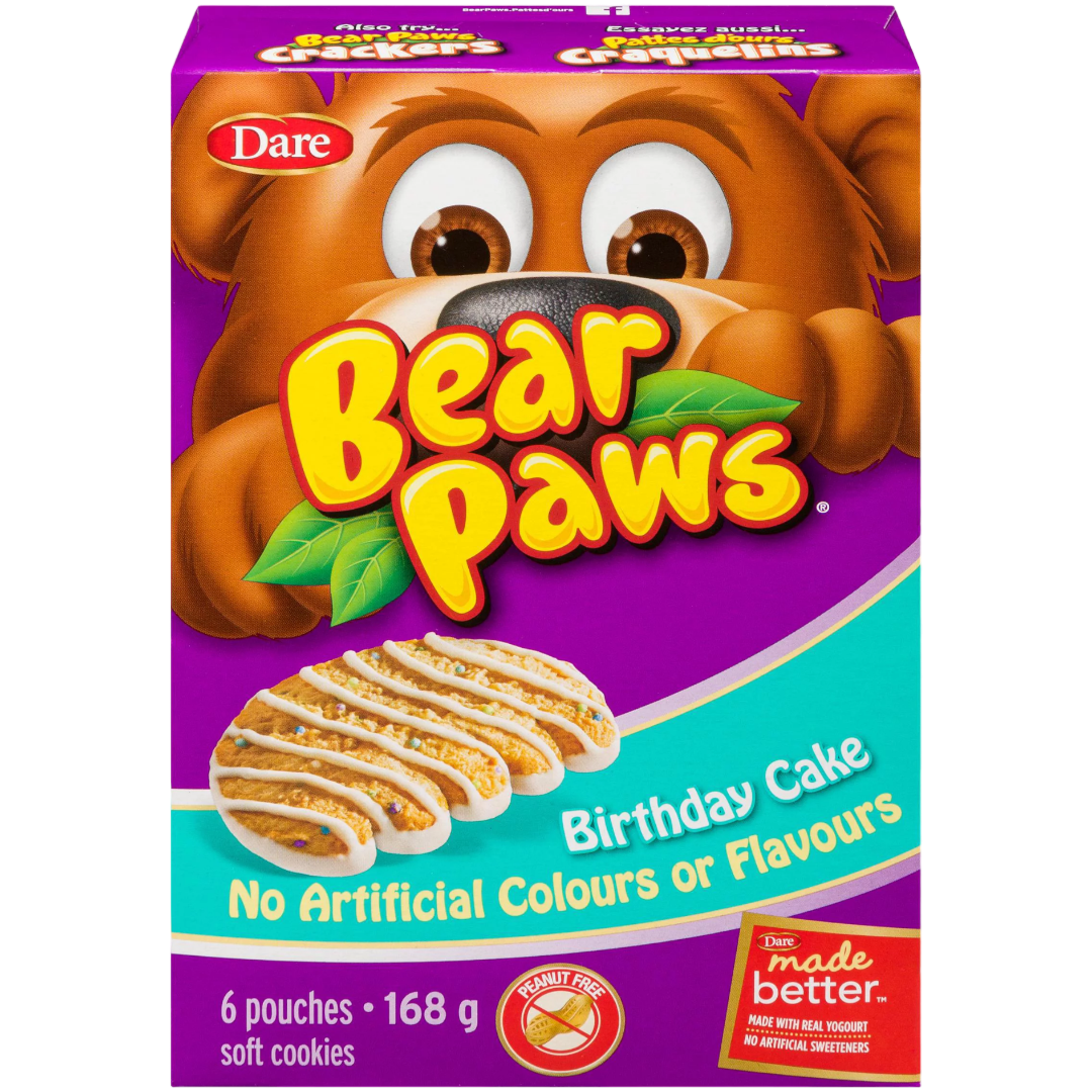 Bear Paws Birthday Cake Flavour Cookies (Canada) - 8.47oz (240g)