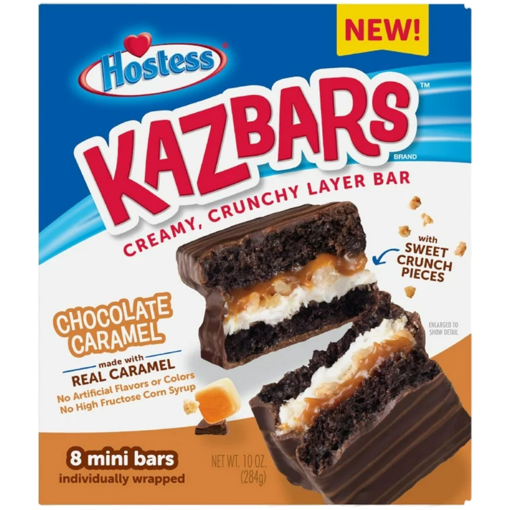 Hostess Chocolate Caramel KAZBARS Creamy and Crunchy Layer Bar