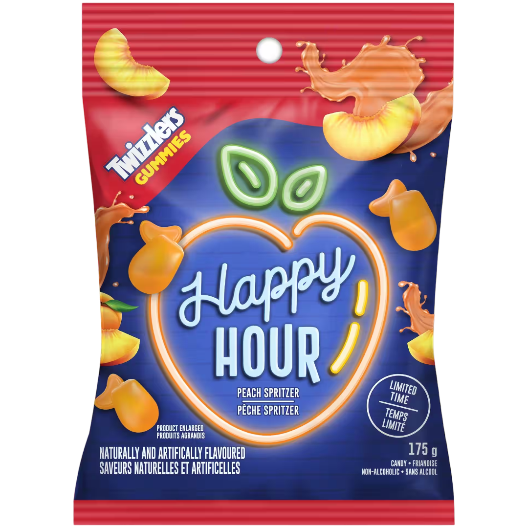 Twizzlers Happy Hour Gummies Peach Spritzer Limited Edition (Canada) - 6.2oz (175g)