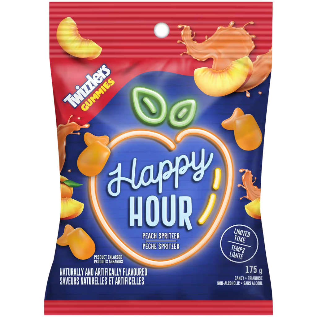 Twizzlers Happy Hour Gummies Peach Spritzer Limited Edition (Canada) - 6.2oz (175g)