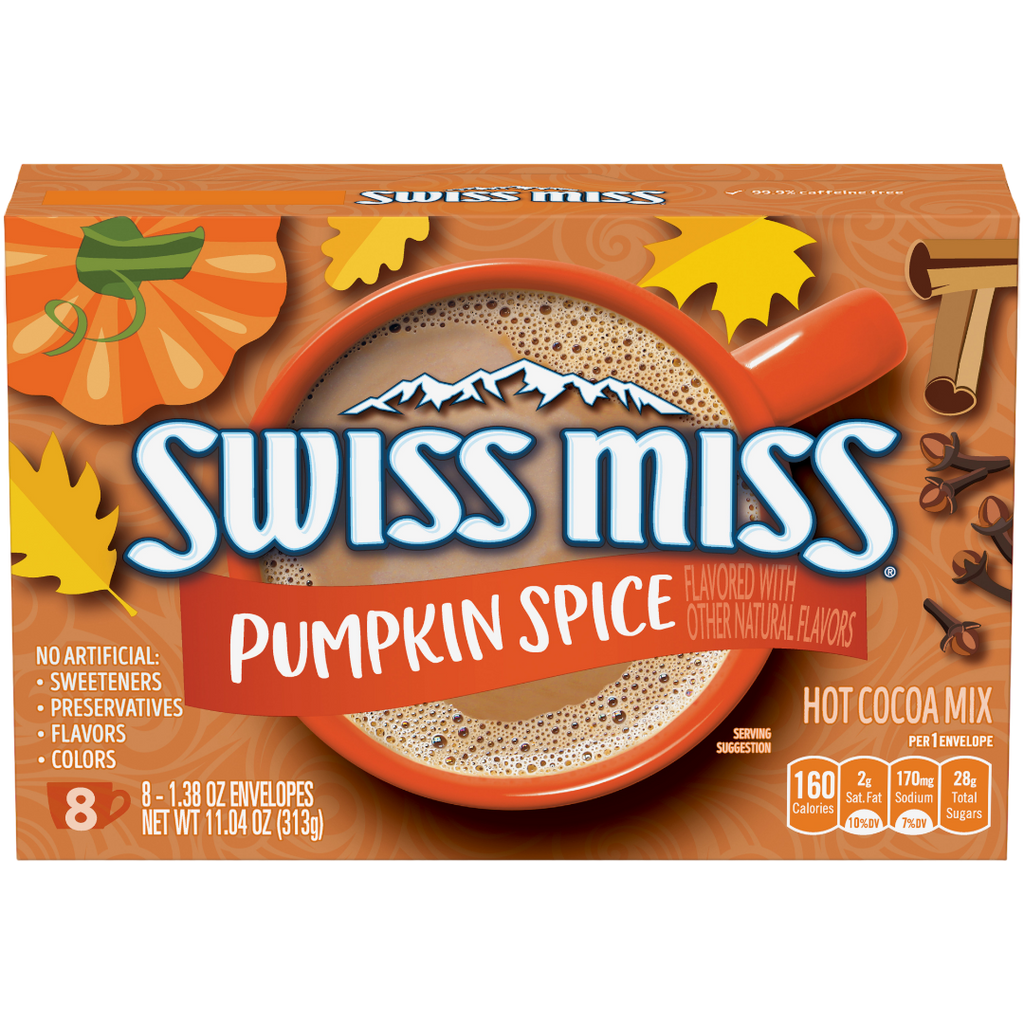 Swiss Miss Pumpkin Spice Hot Cocoa Mix 8-Pack (Fall Limited Edition) - 11.04oz (313g)