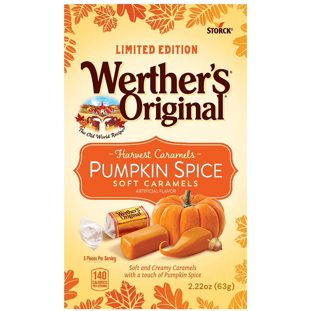 Werther's Original Harvest Soft Caramels Pumpkin Spice Flavour (Fall Limited Edition) - 2.22oz (63g)
