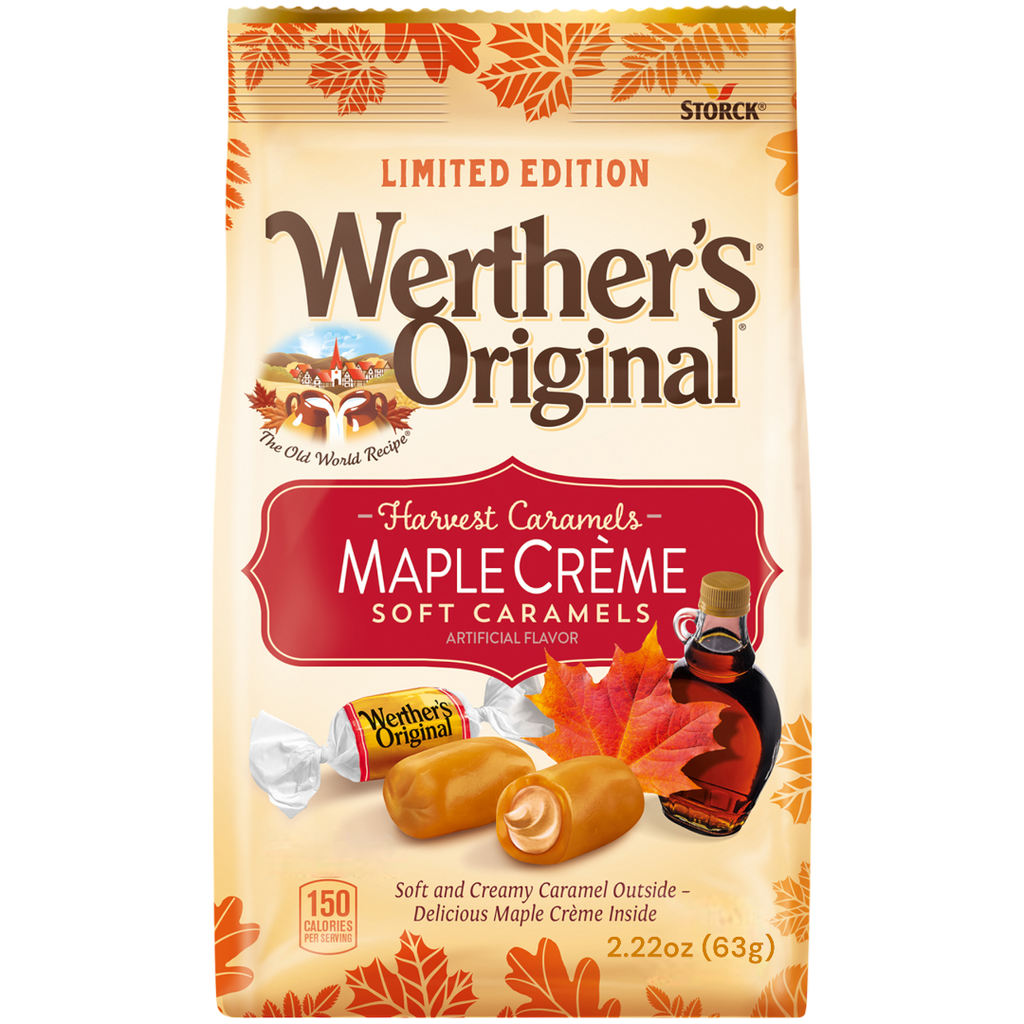 Werther's Original Harvest Soft Caramels Maple Crème Flavour (Fall Limited Edition) - 2.22oz (63g)