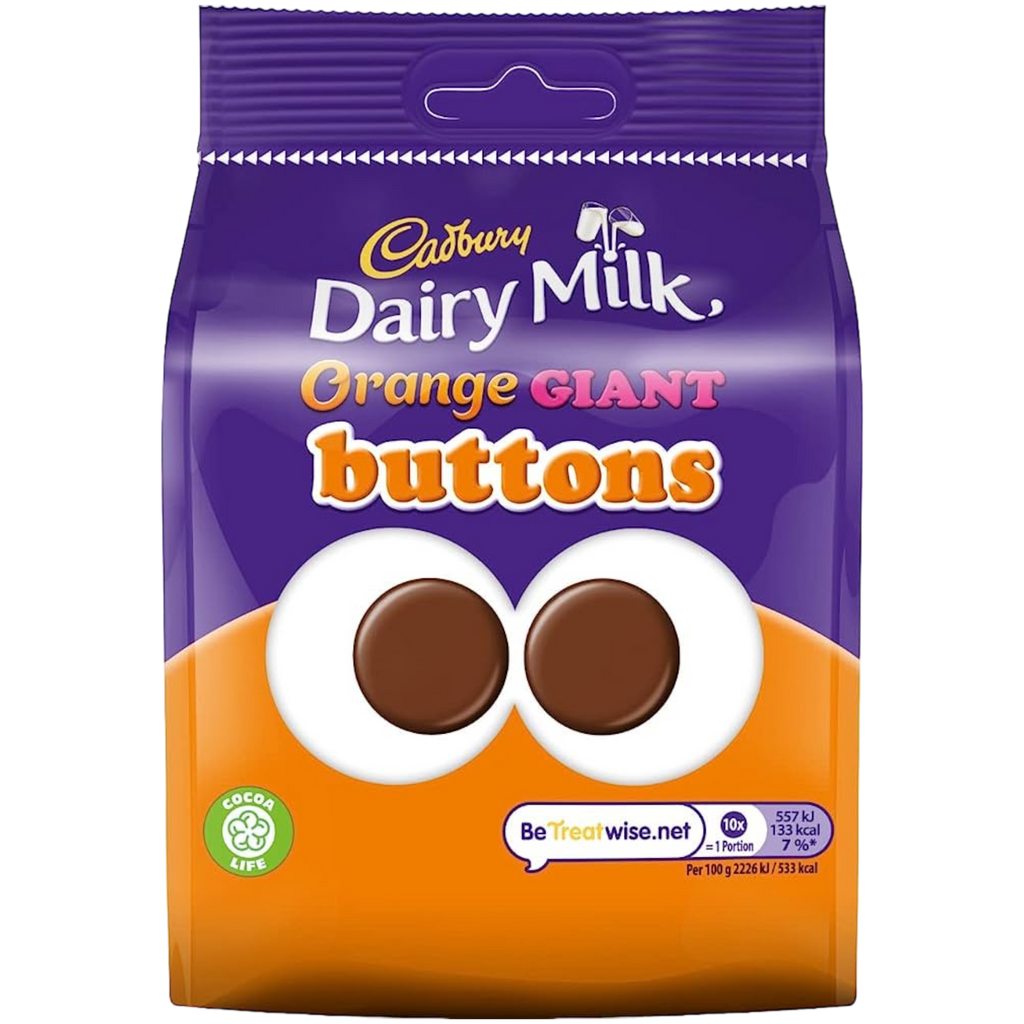 Cadbury Dairy Milk Orange Giant Buttons Bag - 3.3oz (95g)