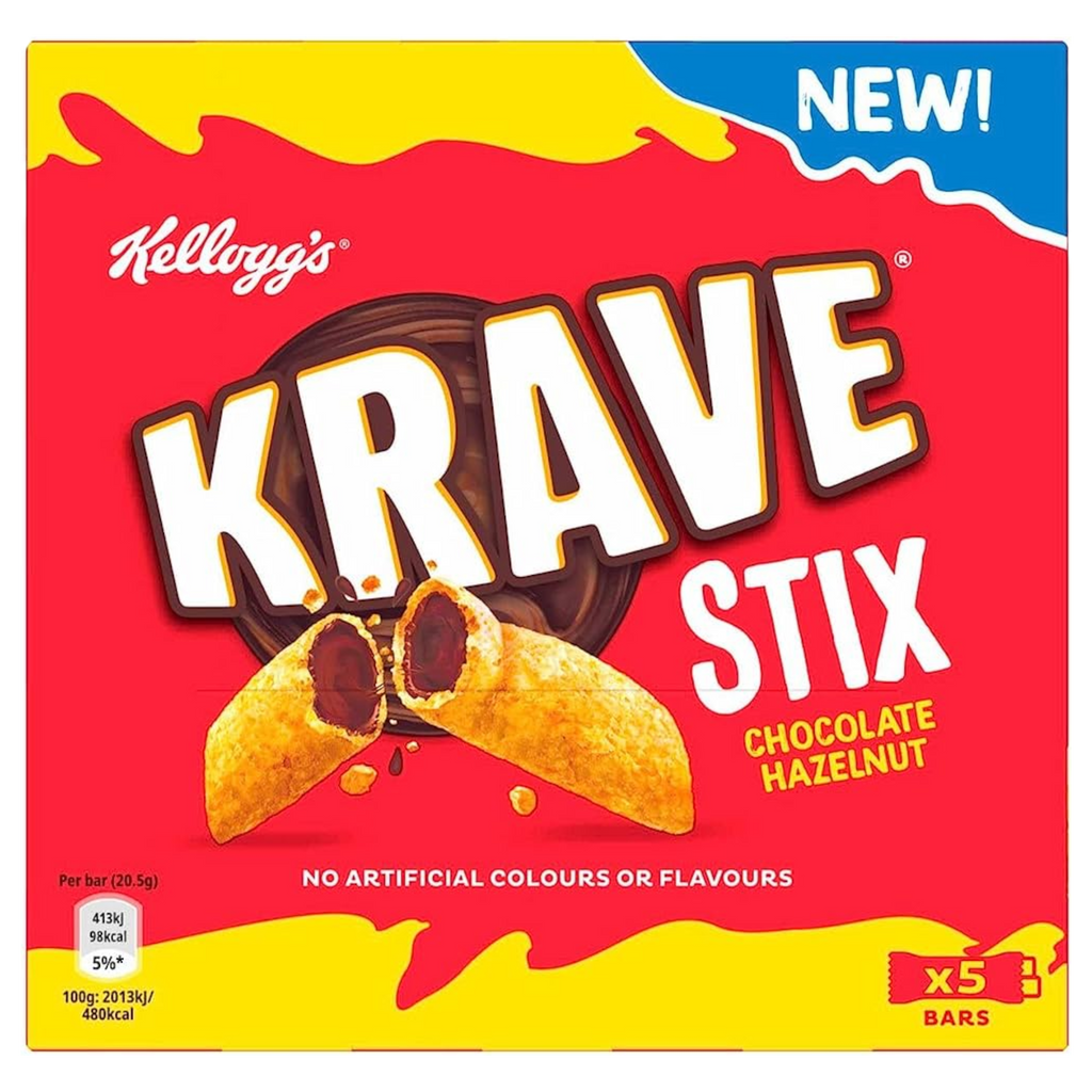 Kellogg's Krave Chocolate Hazelnut Stix 5 Pack - 3.6oz (5 x 20.5g)