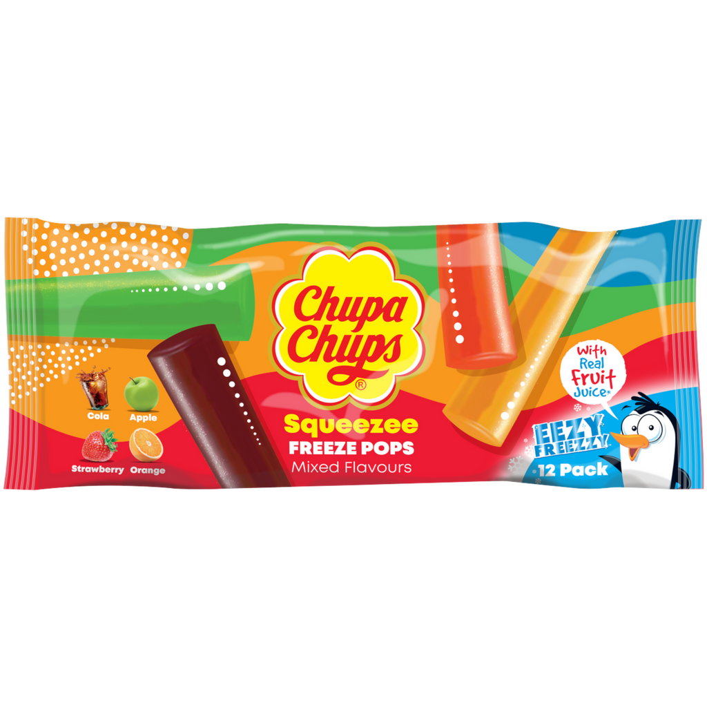 Chupa Chups Squeezee Freeze Pops 12 Pack Poppin Candy 5573